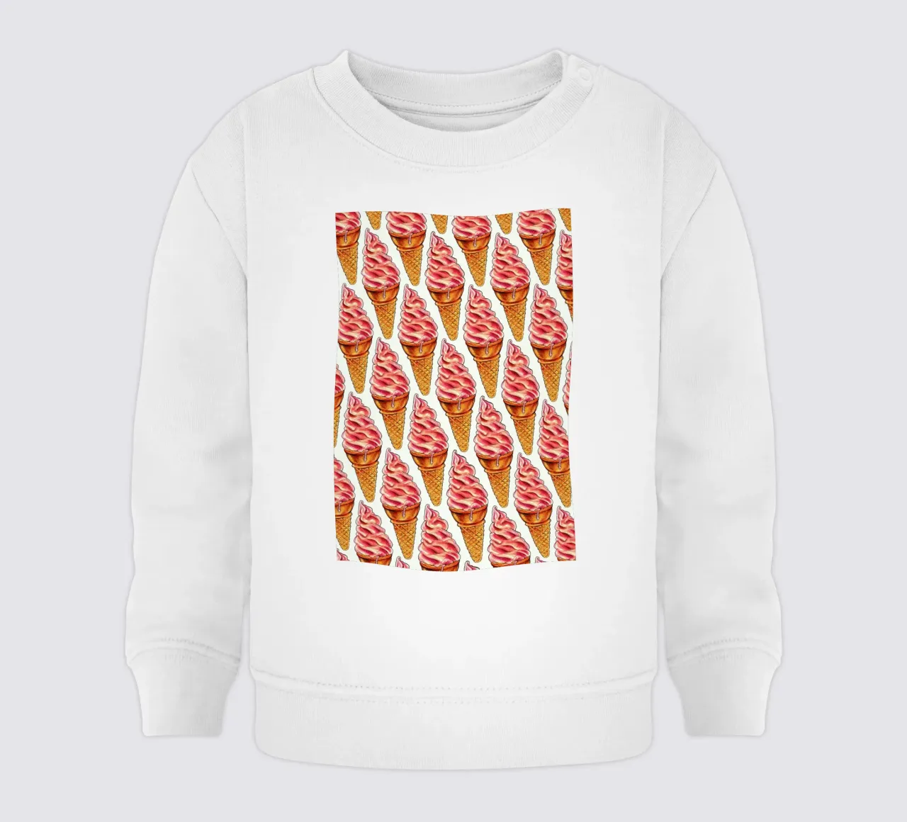 Strawberry Soft Serve Pattern Baby Sweatshirt von Kelly Gilleran