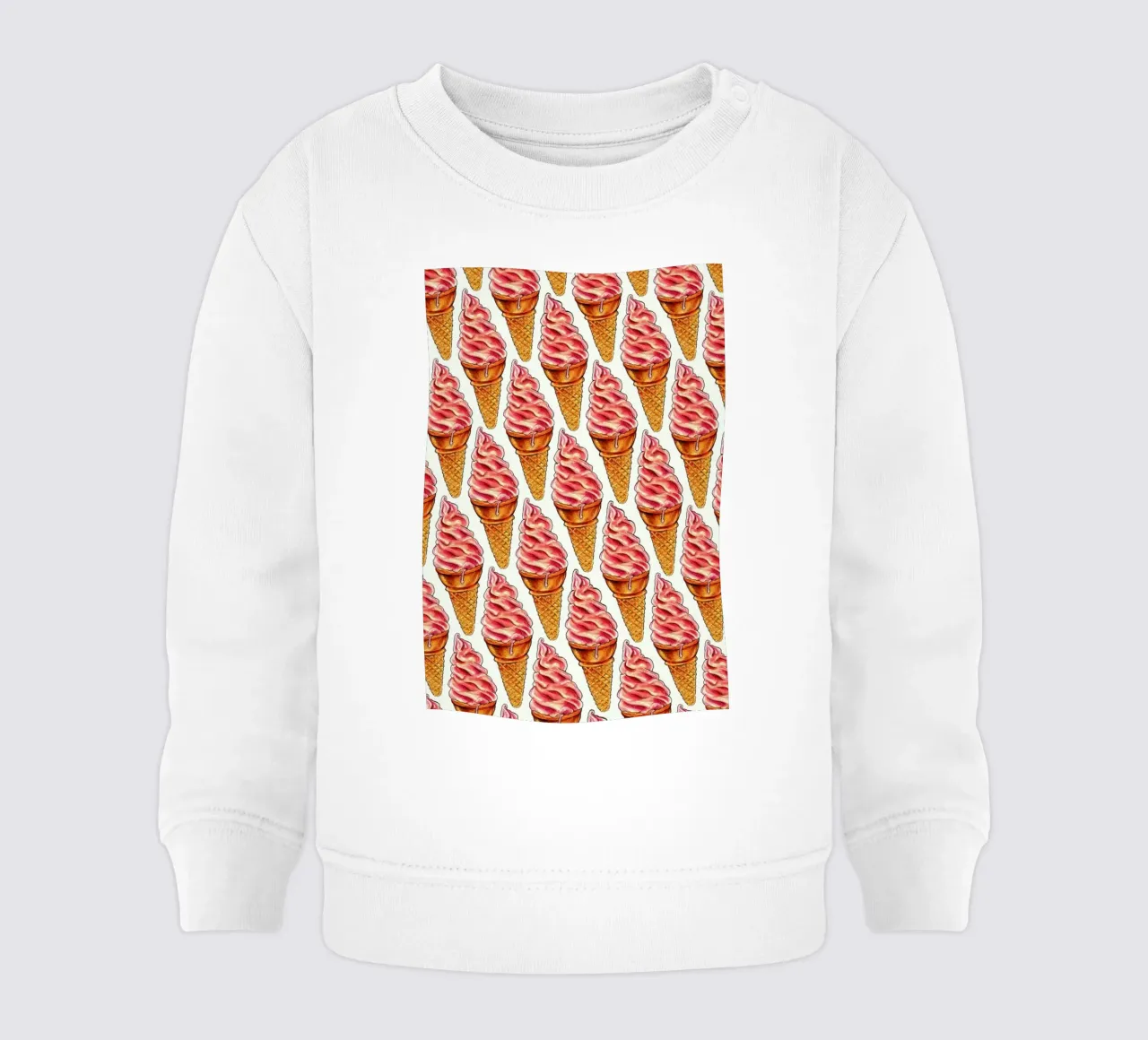 Strawberry Soft Serve Pattern Baby Sweatshirt von Kelly Gilleran