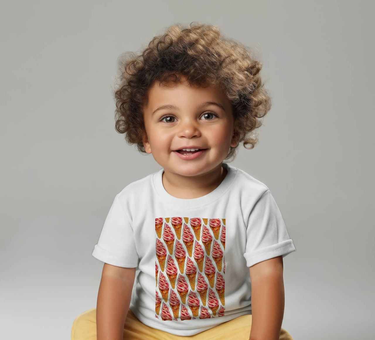 Strawberry Soft Serve Pattern maglietta neonato da Kelly Gilleran