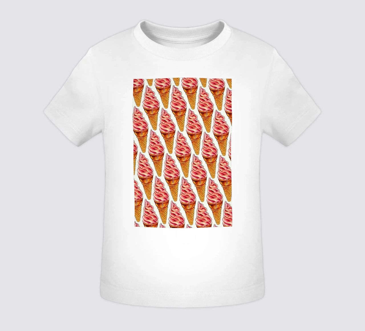 Strawberry Soft Serve Pattern maglietta neonato da Kelly Gilleran