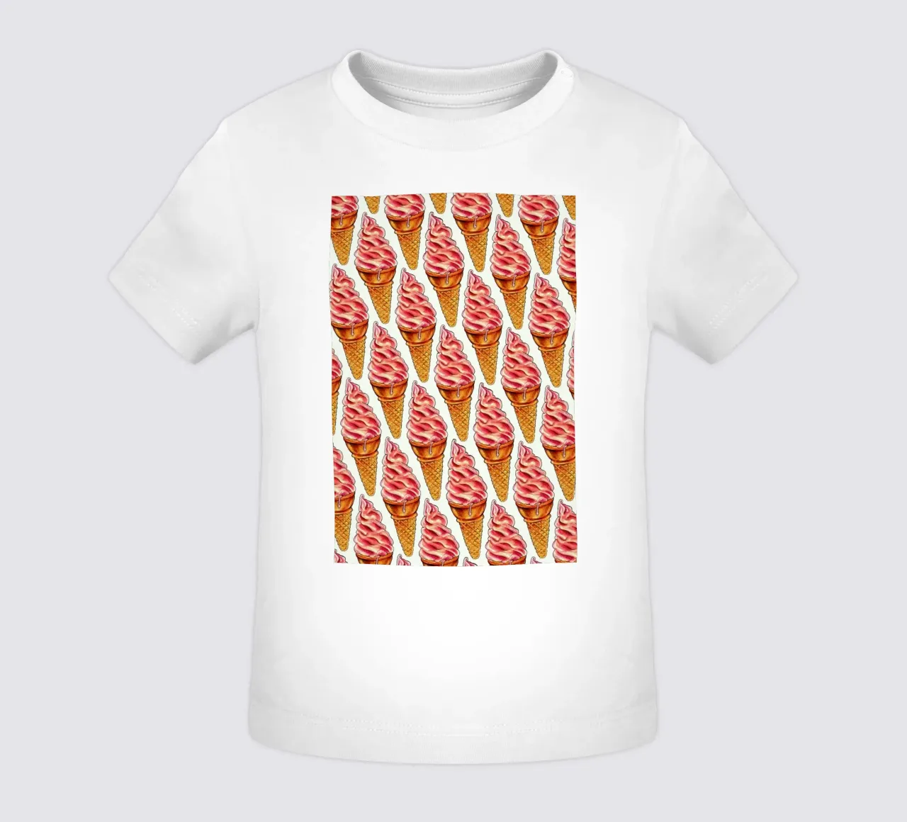 Strawberry Soft Serve Pattern t-shirt pour bébé de Kelly Gilleran