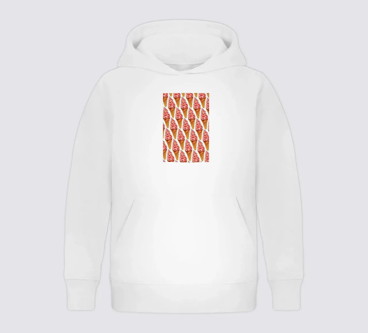 Strawberry Soft Serve Pattern felpa bambino con cappuccio da Kelly Gilleran