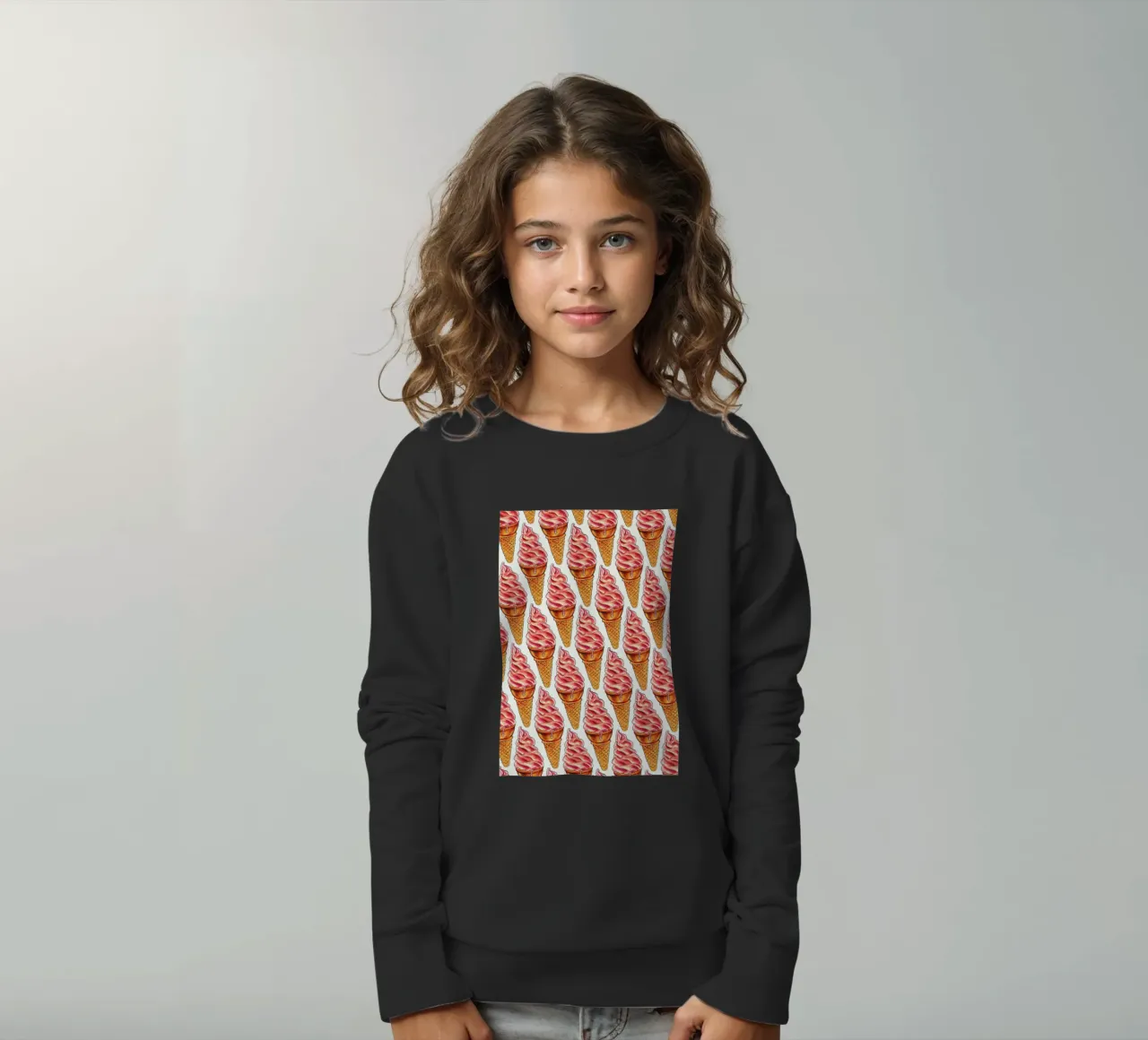 Strawberry Soft Serve Pattern felpa bambino da Kelly Gilleran