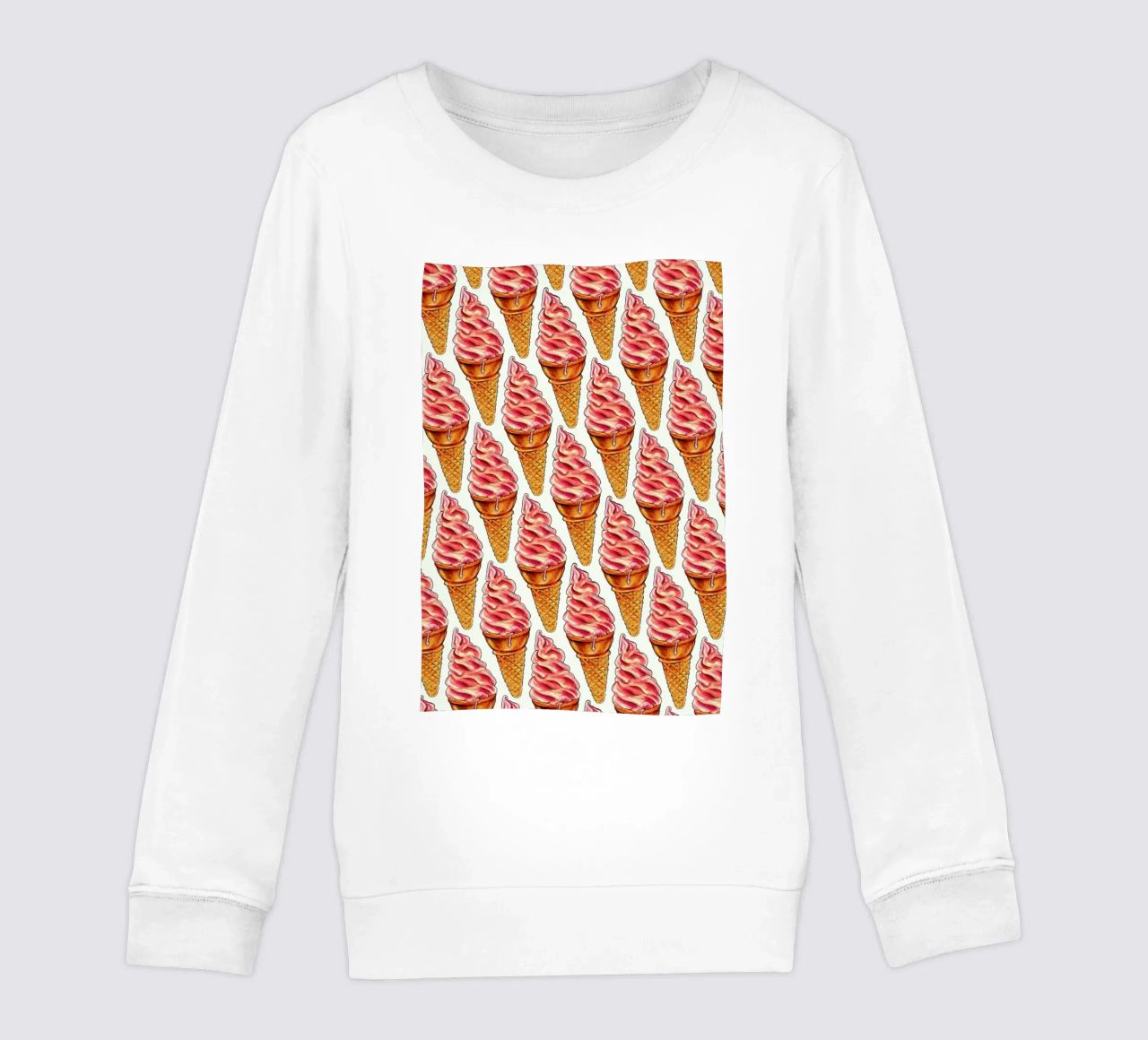 Strawberry Soft Serve Pattern felpa bambino da Kelly Gilleran