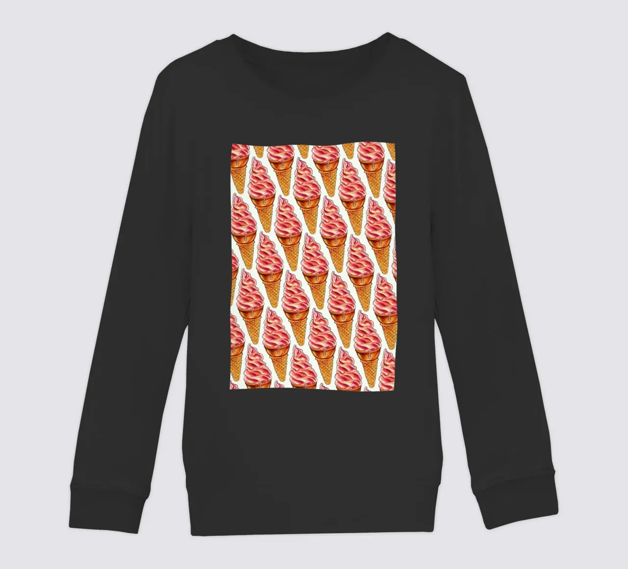 Strawberry Soft Serve Pattern felpa bambino da Kelly Gilleran