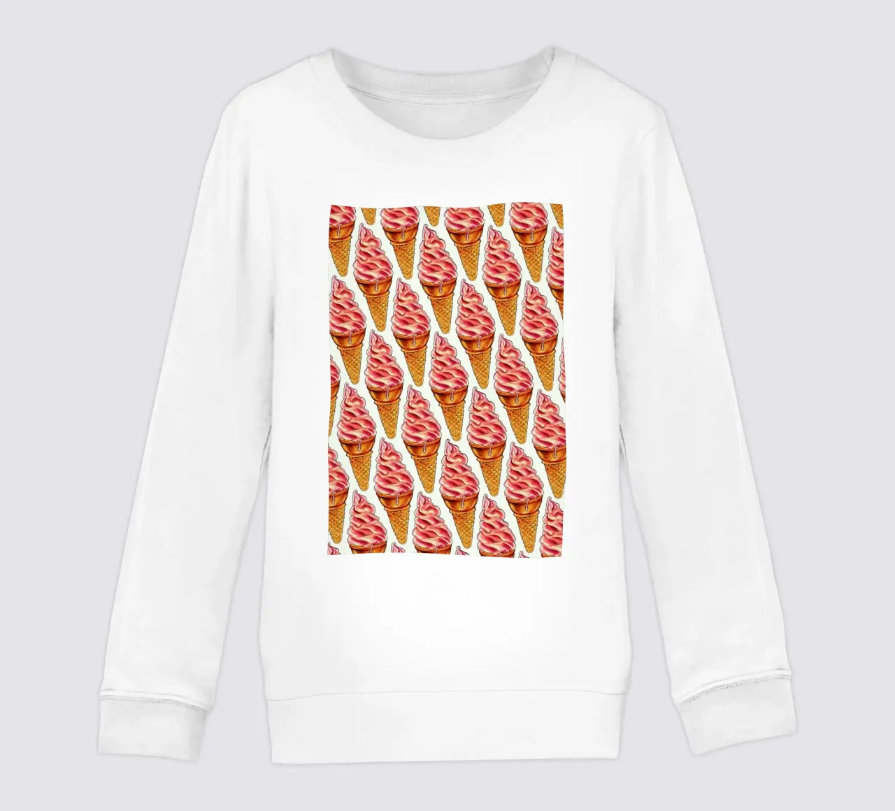 Strawberry Soft Serve Pattern kinder sweatshirt van Kelly Gilleran