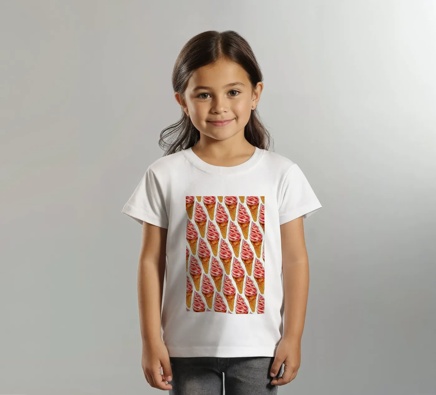 Strawberry Soft Serve Pattern t-shirt bambini da Kelly Gilleran