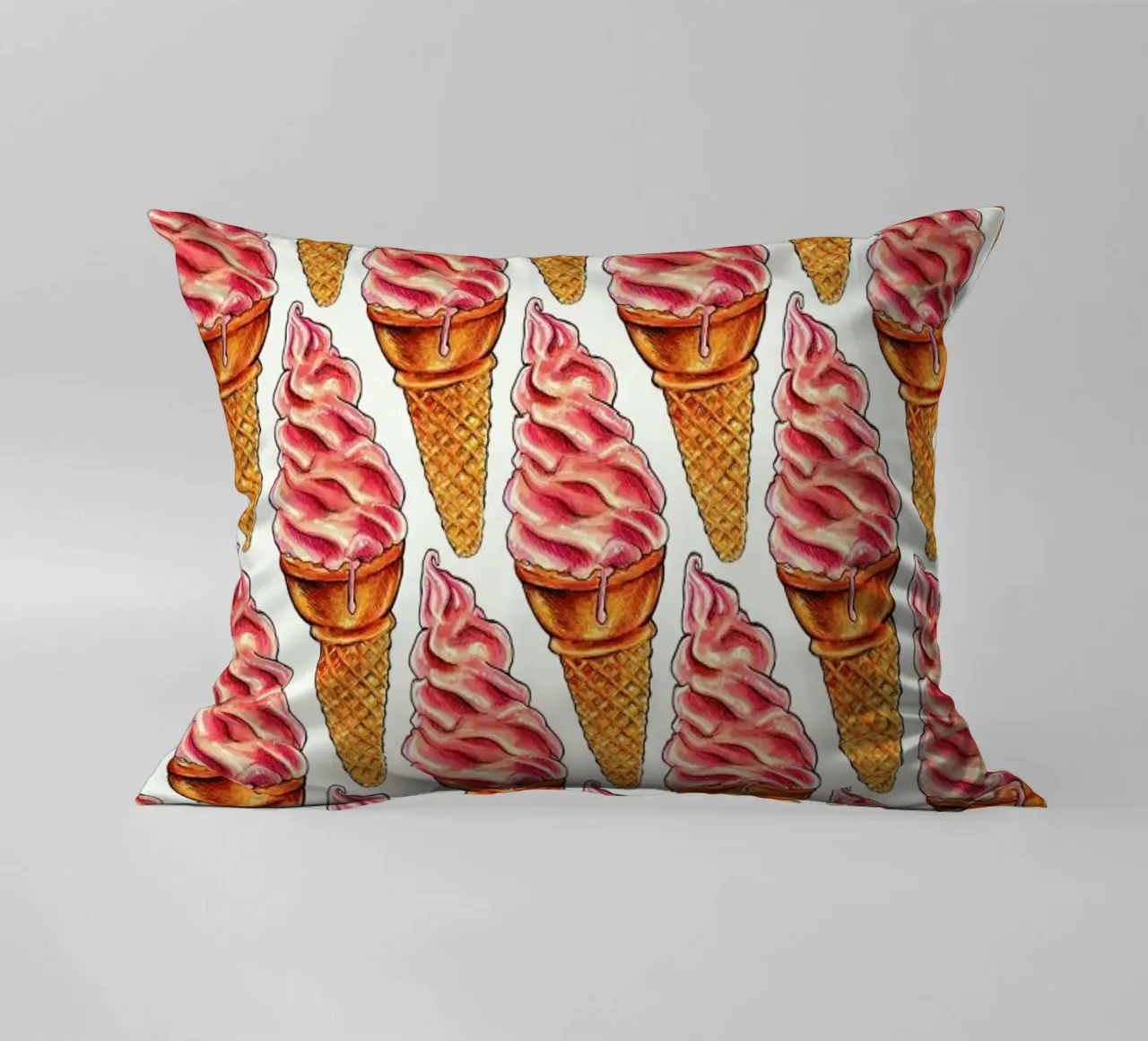 Strawberry Soft Serve Pattern coussin de Kelly Gilleran