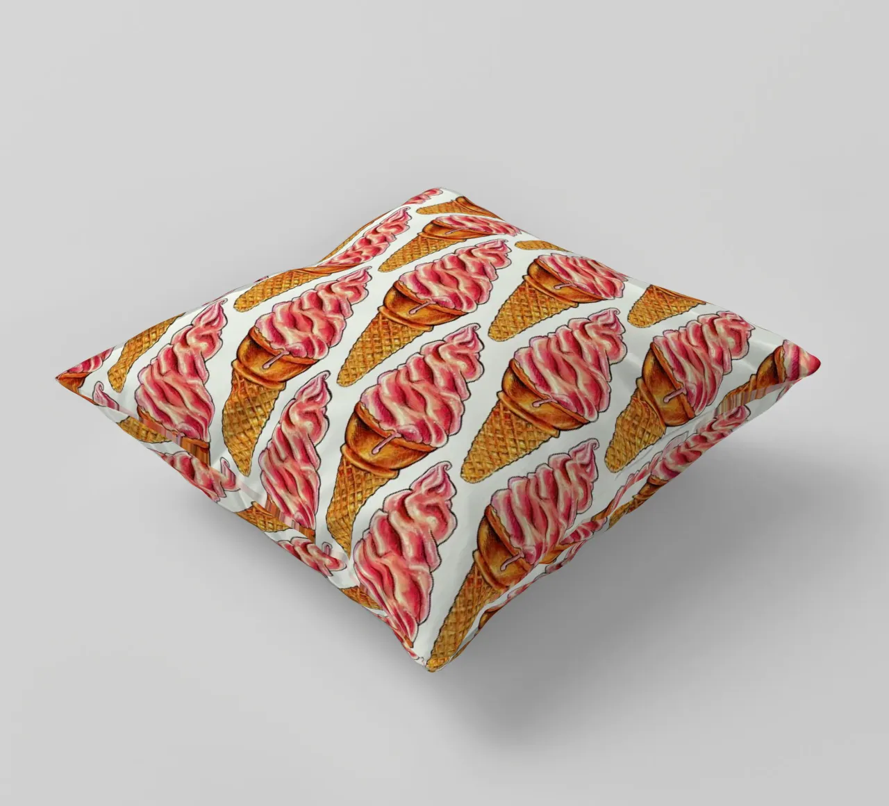 Strawberry Soft Serve Pattern coussin de Kelly Gilleran