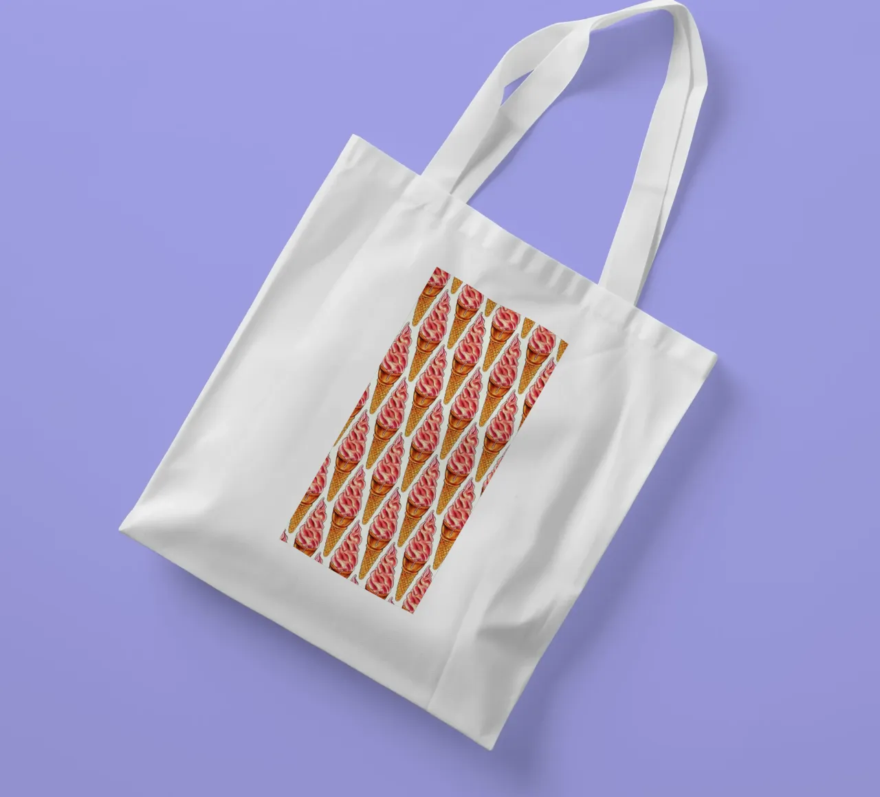 Strawberry Soft Serve Pattern borsa in juta da Kelly Gilleran