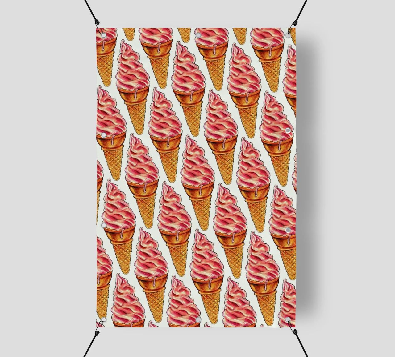 Strawberry Soft Serve Pattern telo in pvc da Kelly Gilleran