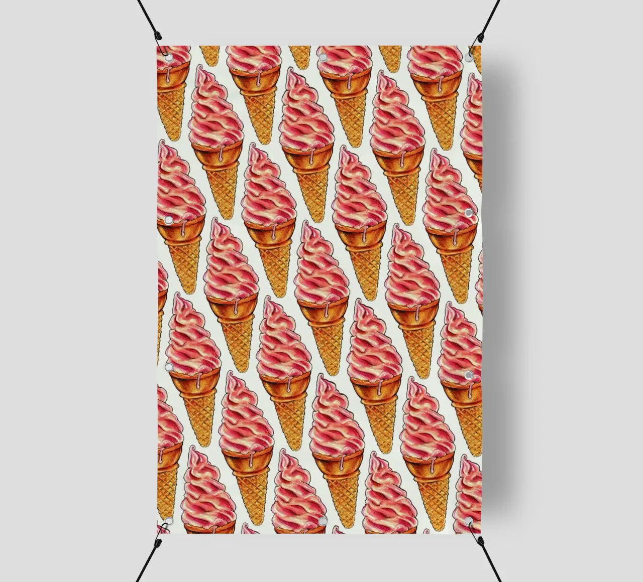 Strawberry Soft Serve Pattern PVC Plane von Kelly Gilleran