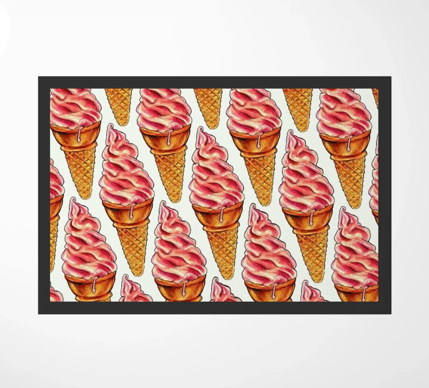 Strawberry Soft Serve Pattern deurmat van Kelly Gilleran