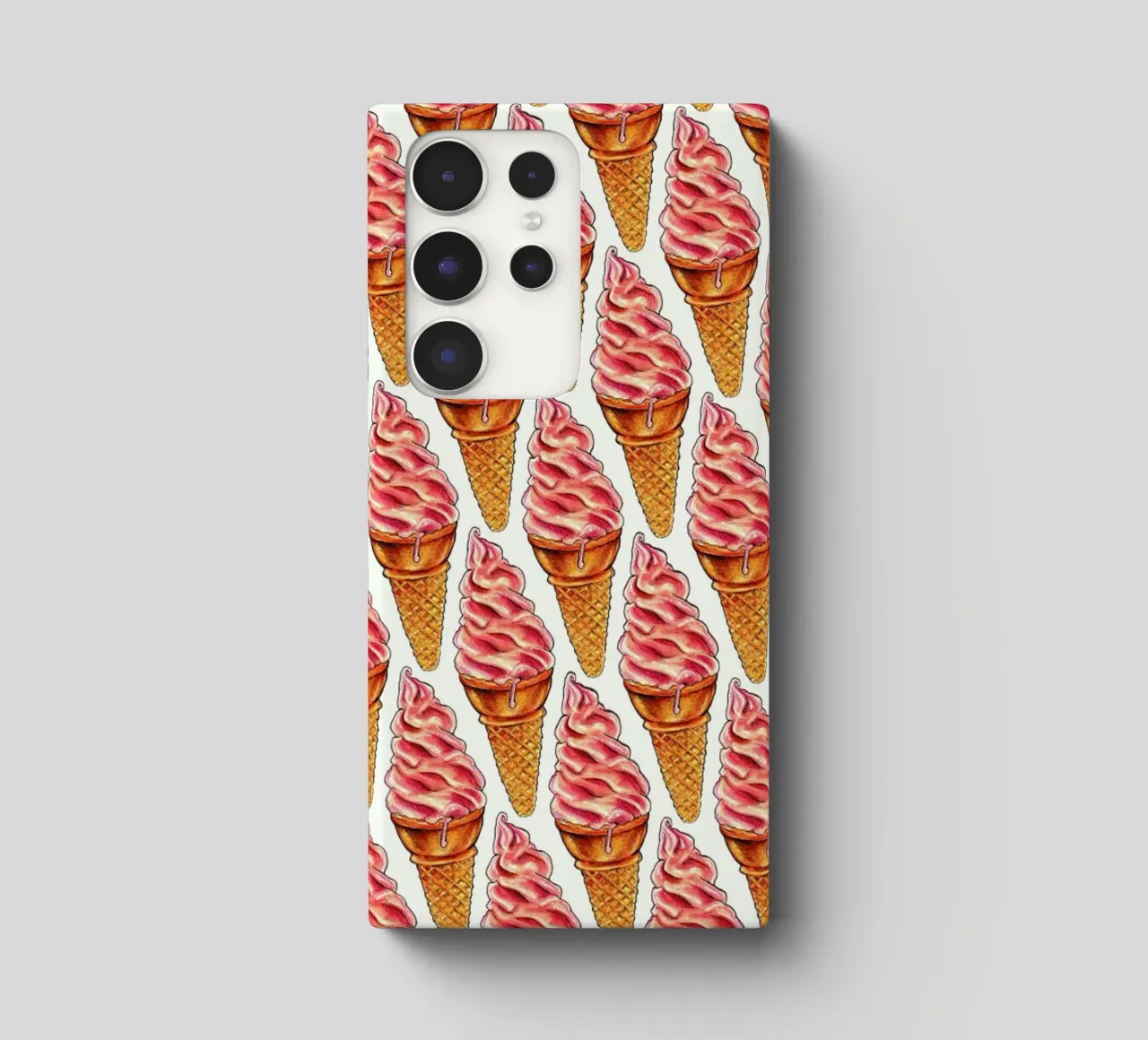 Strawberry Soft Serve Pattern cover samsung da Kelly Gilleran