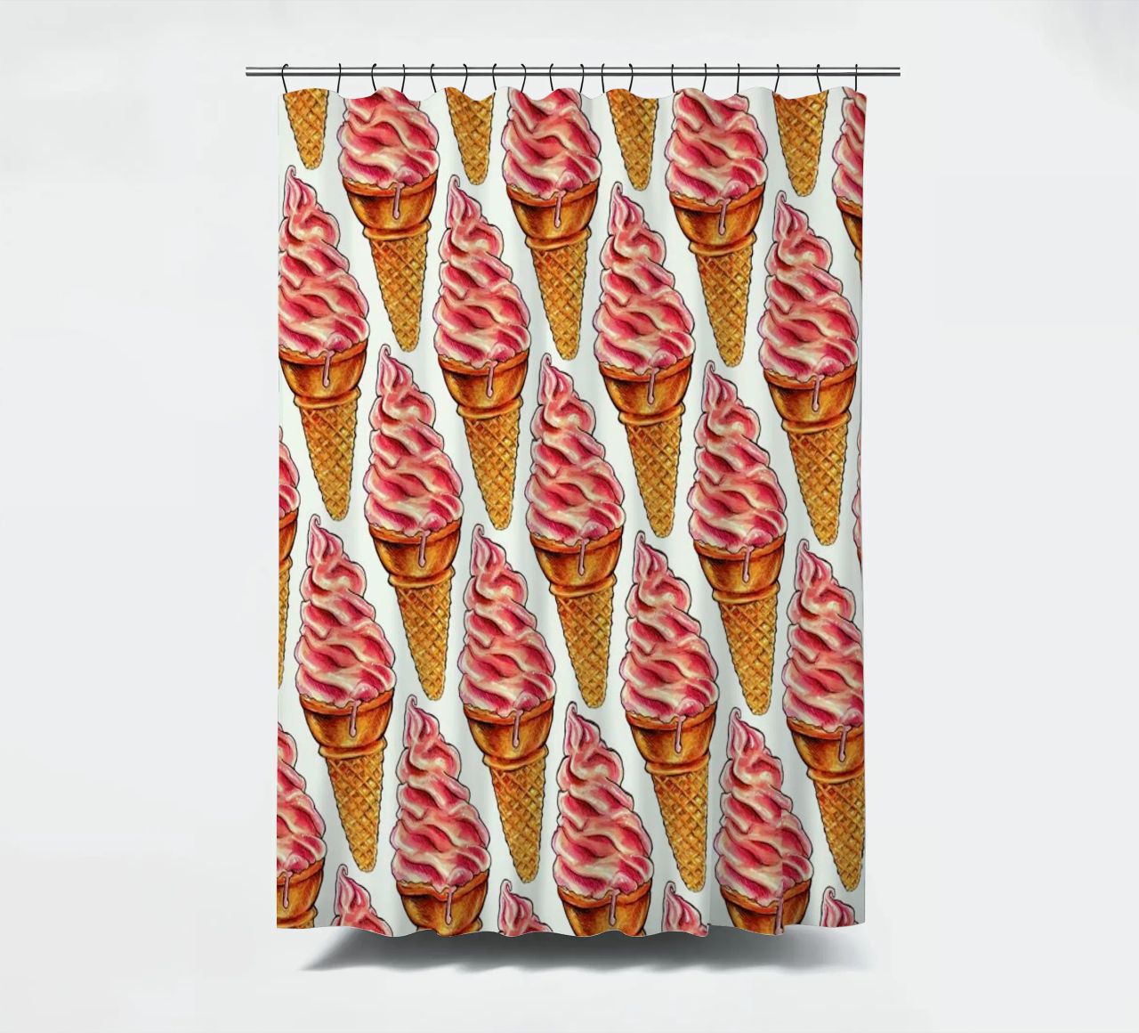 Strawberry Soft Serve Pattern tenda da doccia da Kelly Gilleran