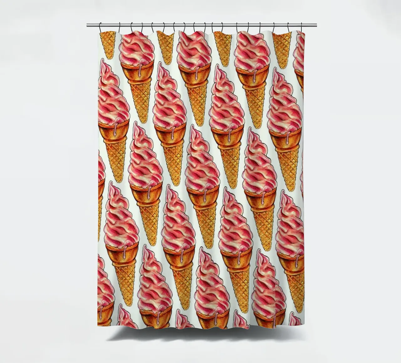 Strawberry Soft Serve Pattern tenda da doccia da Kelly Gilleran