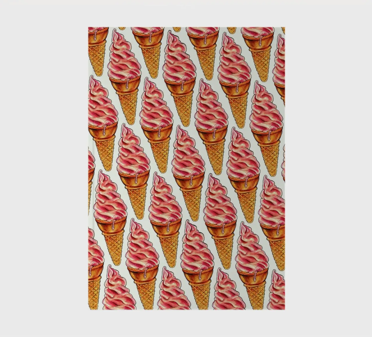 Strawberry Soft Serve Pattern notebook by Kelly Gilleran