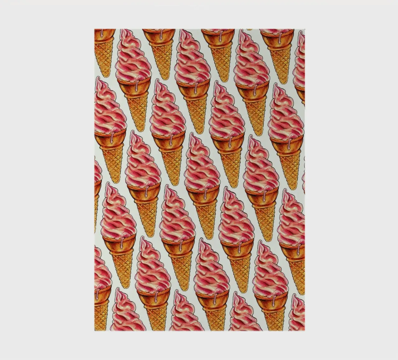 Strawberry Soft Serve Pattern notebook by Kelly Gilleran