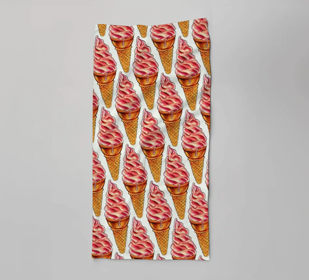 Strawberry Soft Serve Pattern Handtuch von Kelly Gilleran