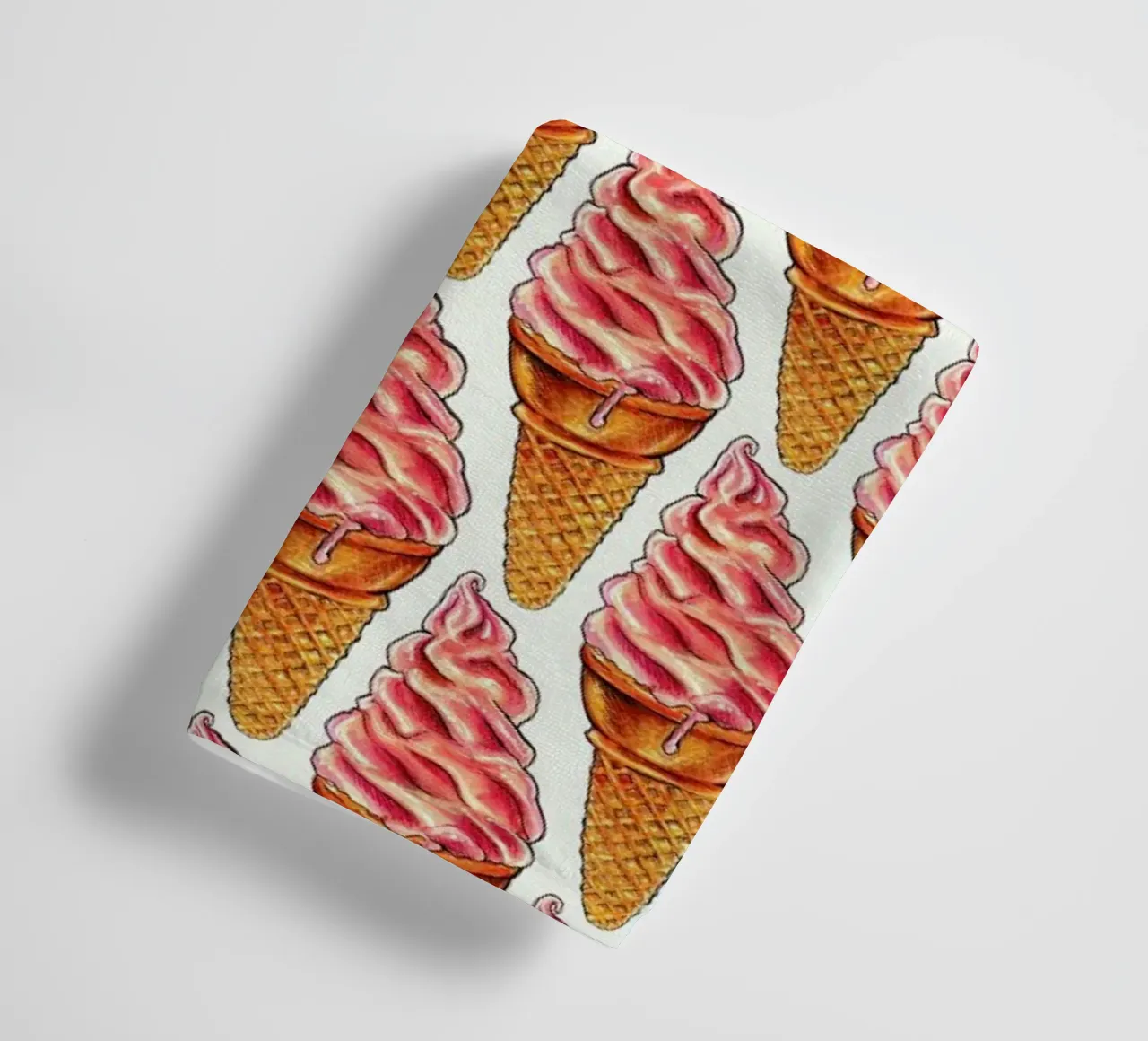 Strawberry Soft Serve Pattern Handtuch von Kelly Gilleran
