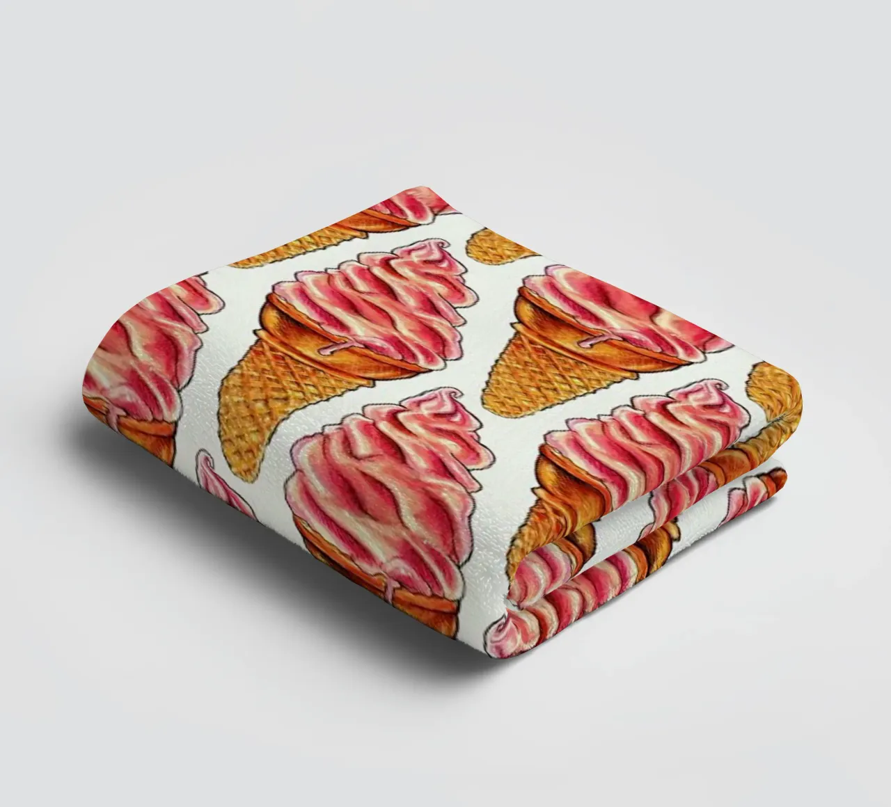 Strawberry Soft Serve Pattern serviette de bain de Kelly Gilleran