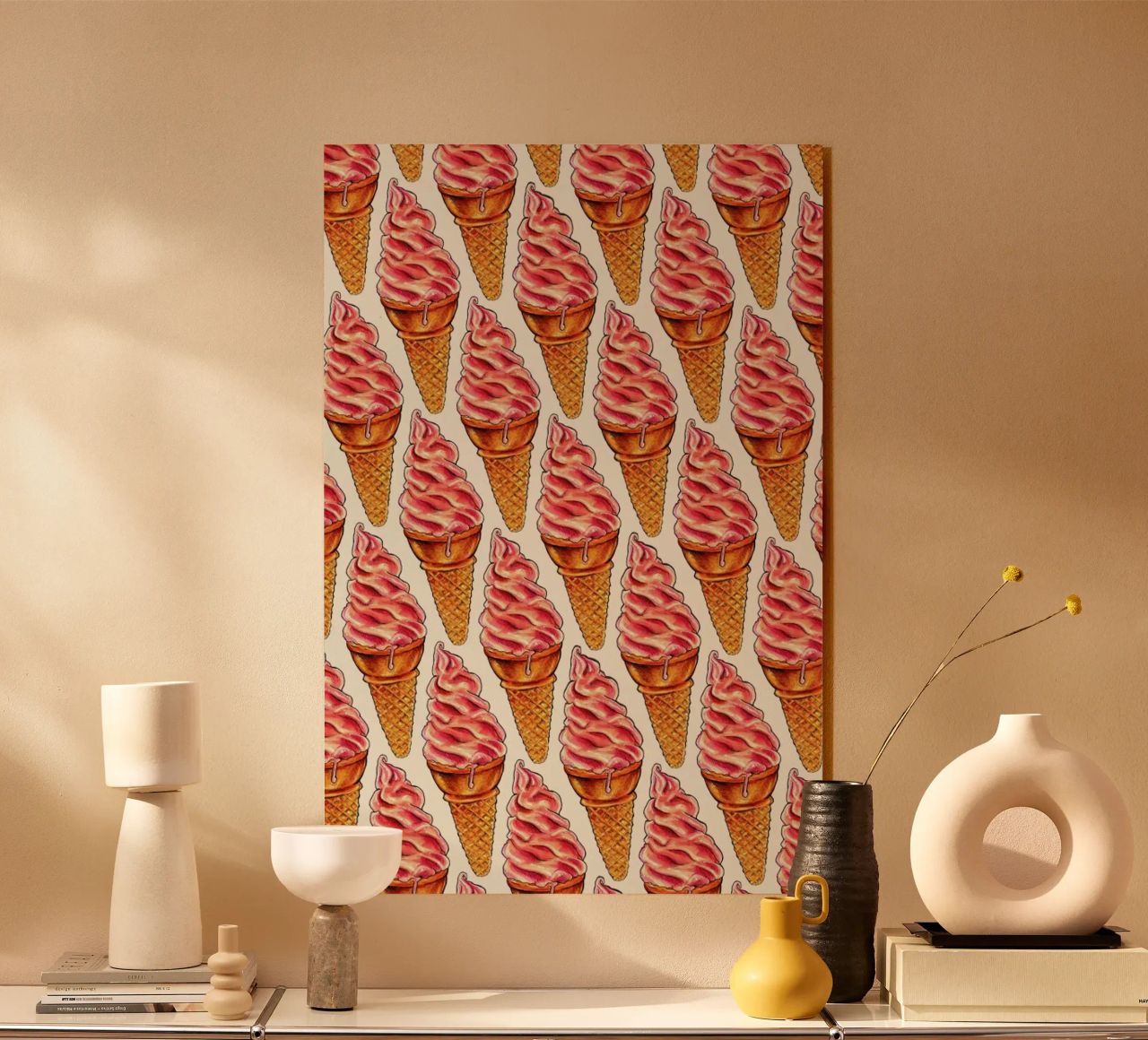 Strawberry Soft Serve Pattern plexiglass da Kelly Gilleran