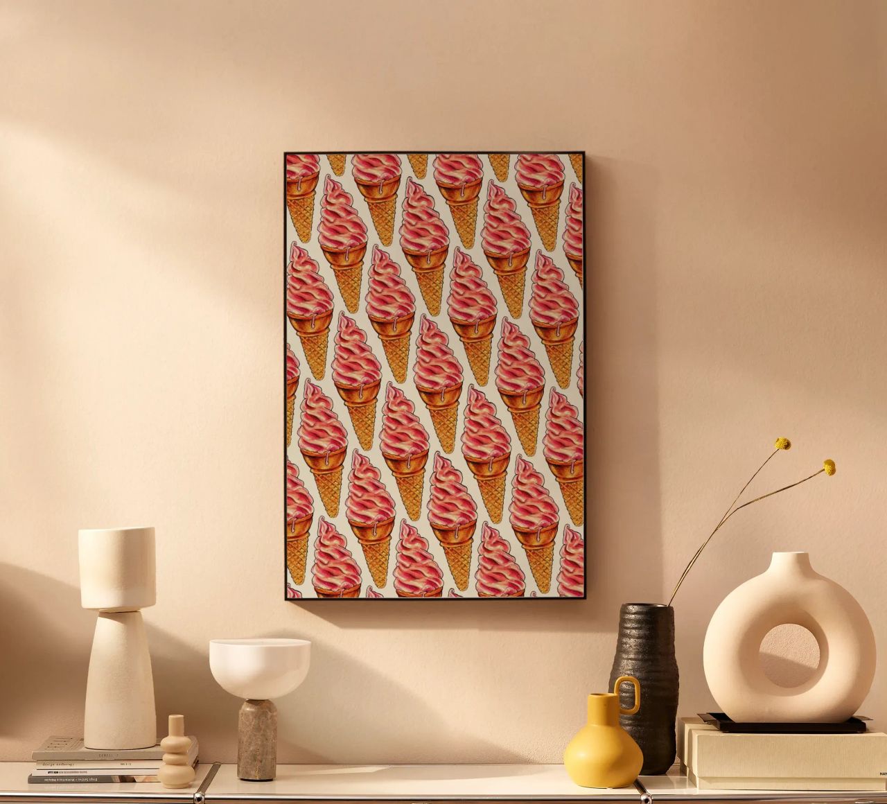 Strawberry Soft Serve Pattern alluminio dibond da Kelly Gilleran