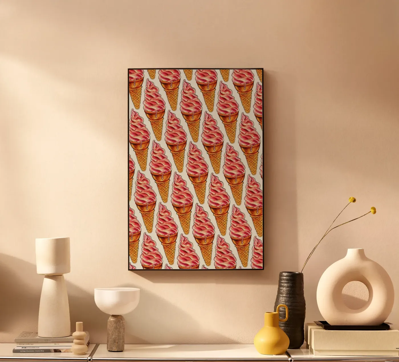 Strawberry Soft Serve Pattern pannello forex da Kelly Gilleran
