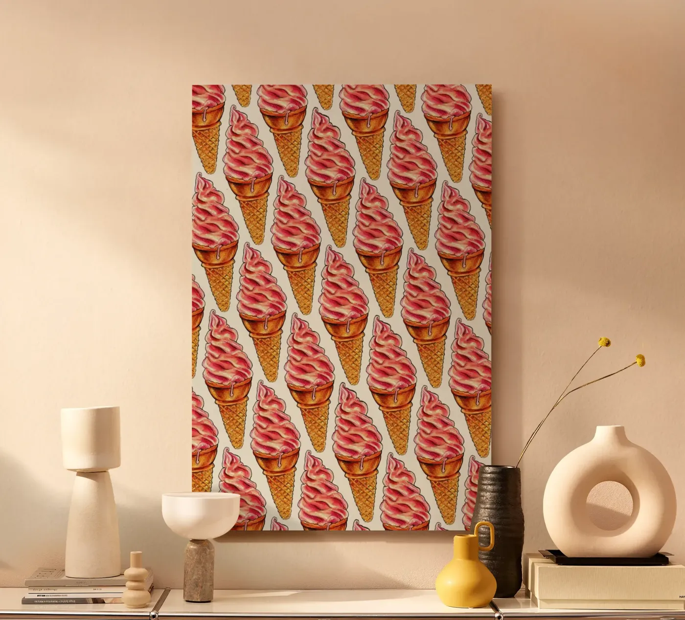 Strawberry Soft Serve Pattern pannello forex da Kelly Gilleran