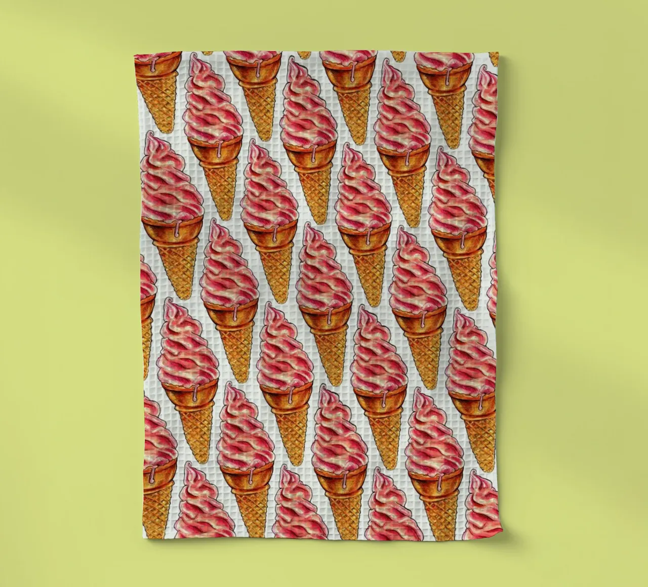 Strawberry Soft Serve Pattern canovaccio da cucina da Kelly Gilleran