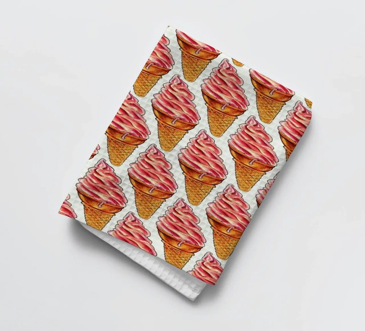 Strawberry Soft Serve Pattern canovaccio da cucina da Kelly Gilleran