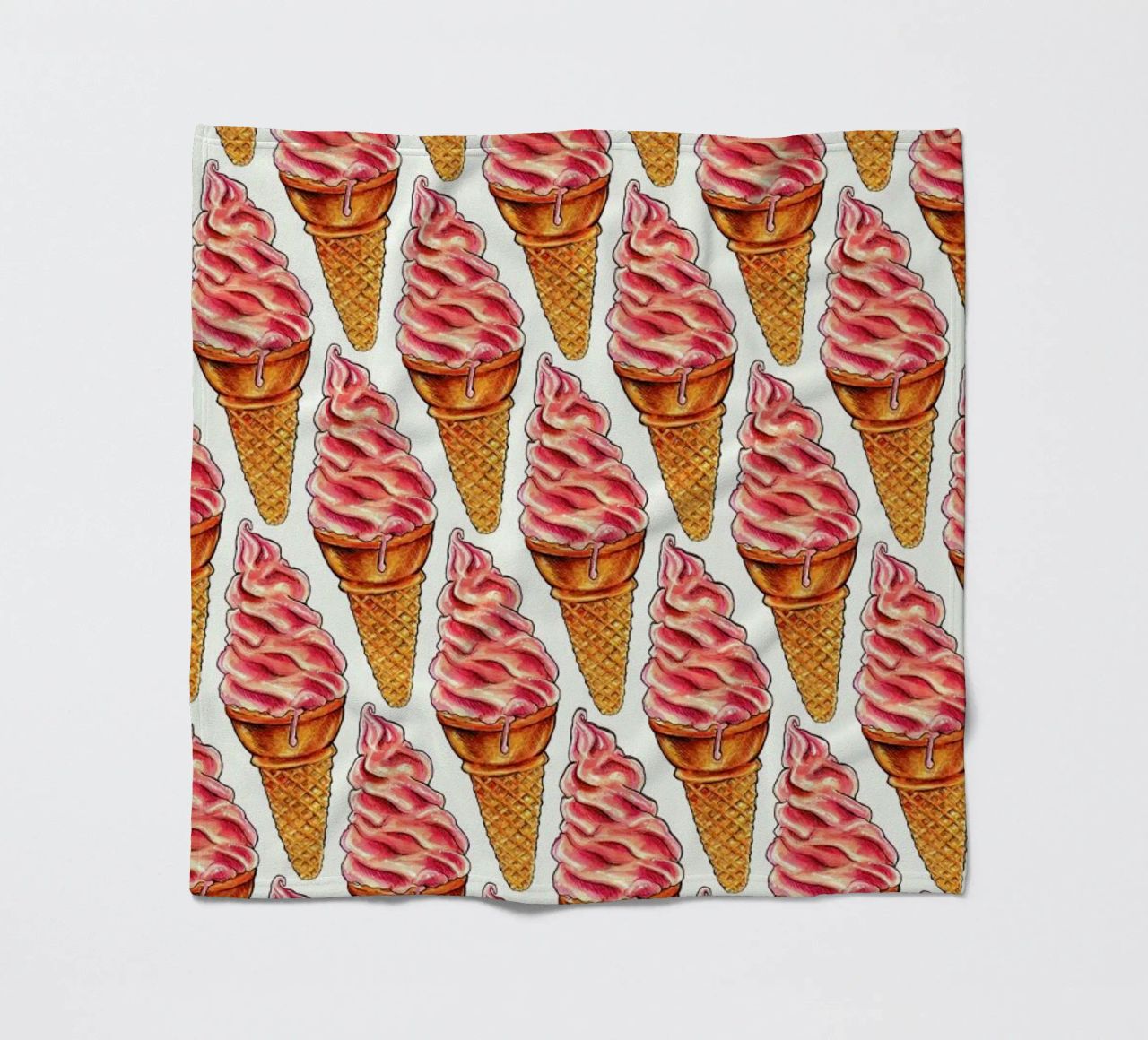Strawberry Soft Serve Pattern coperta in pile da Kelly Gilleran