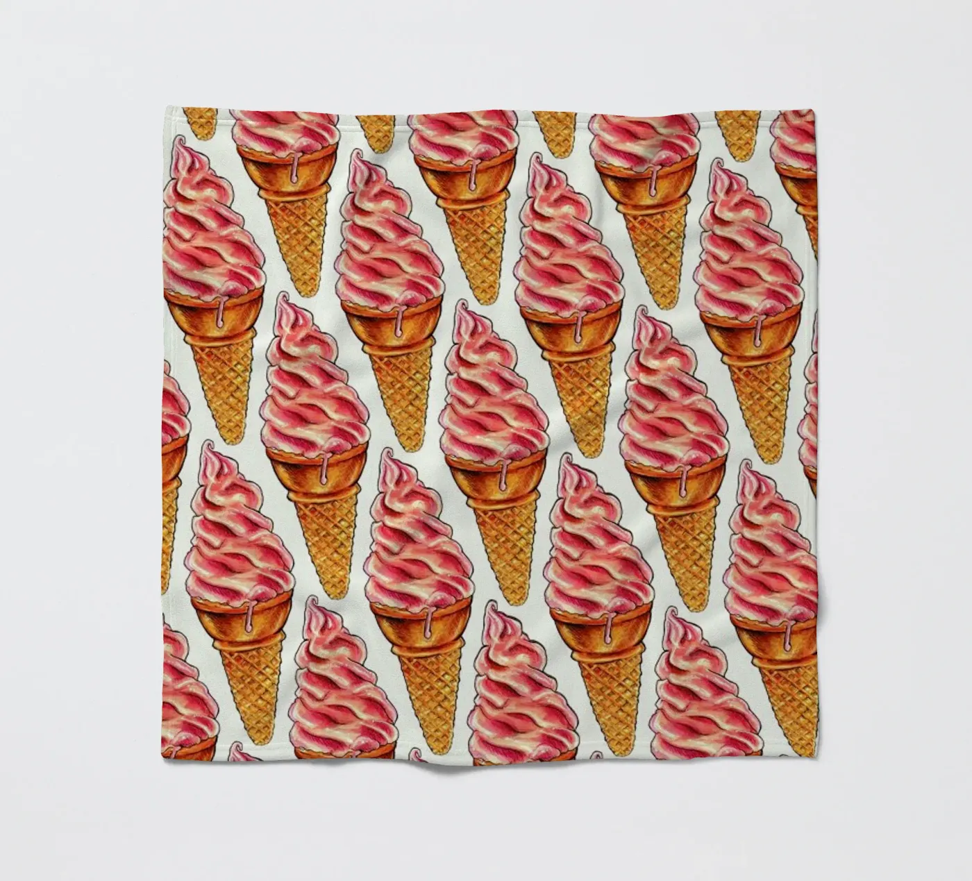 Strawberry Soft Serve Pattern fleecedeken van Kelly Gilleran