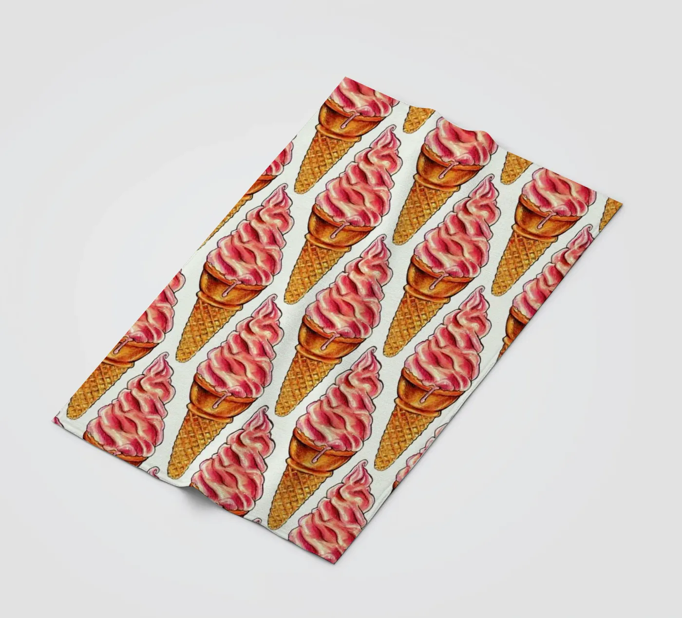 Strawberry Soft Serve Pattern fleecedeken van Kelly Gilleran