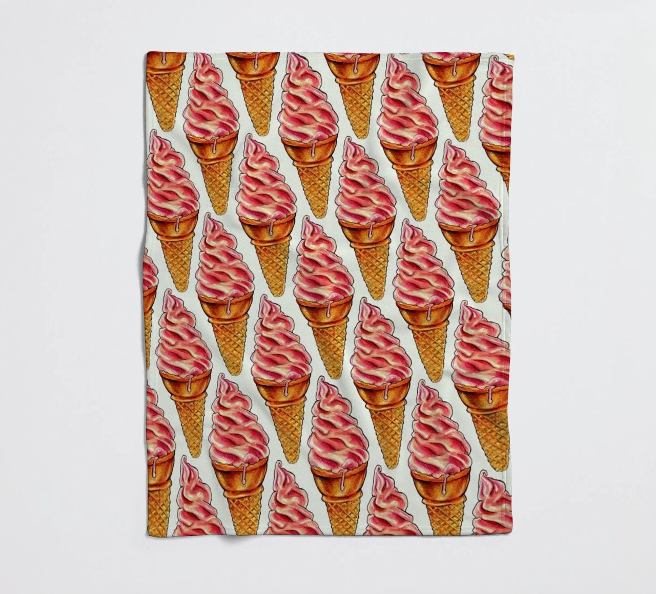 Strawberry Soft Serve Pattern coperta in pile da Kelly Gilleran