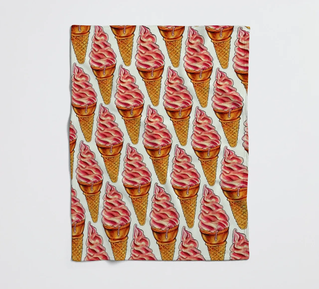 Strawberry Soft Serve Pattern coperta in pile da Kelly Gilleran