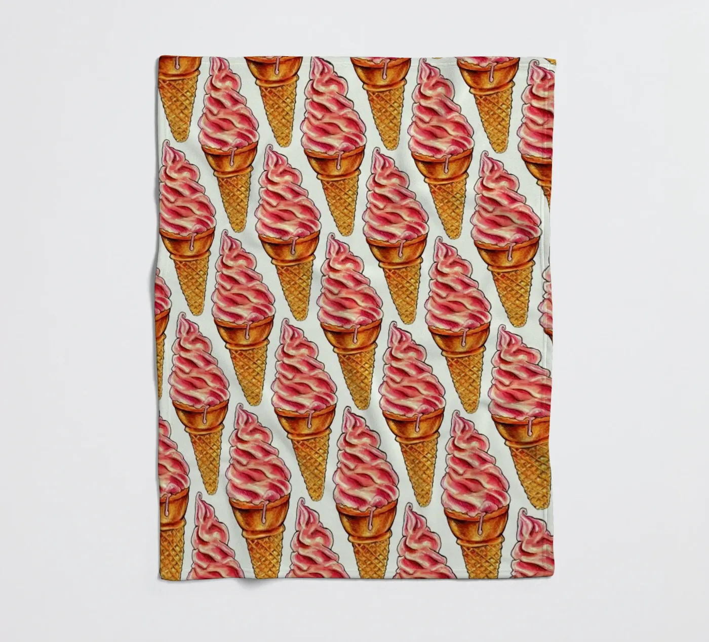 Strawberry Soft Serve Pattern fleecedeken van Kelly Gilleran