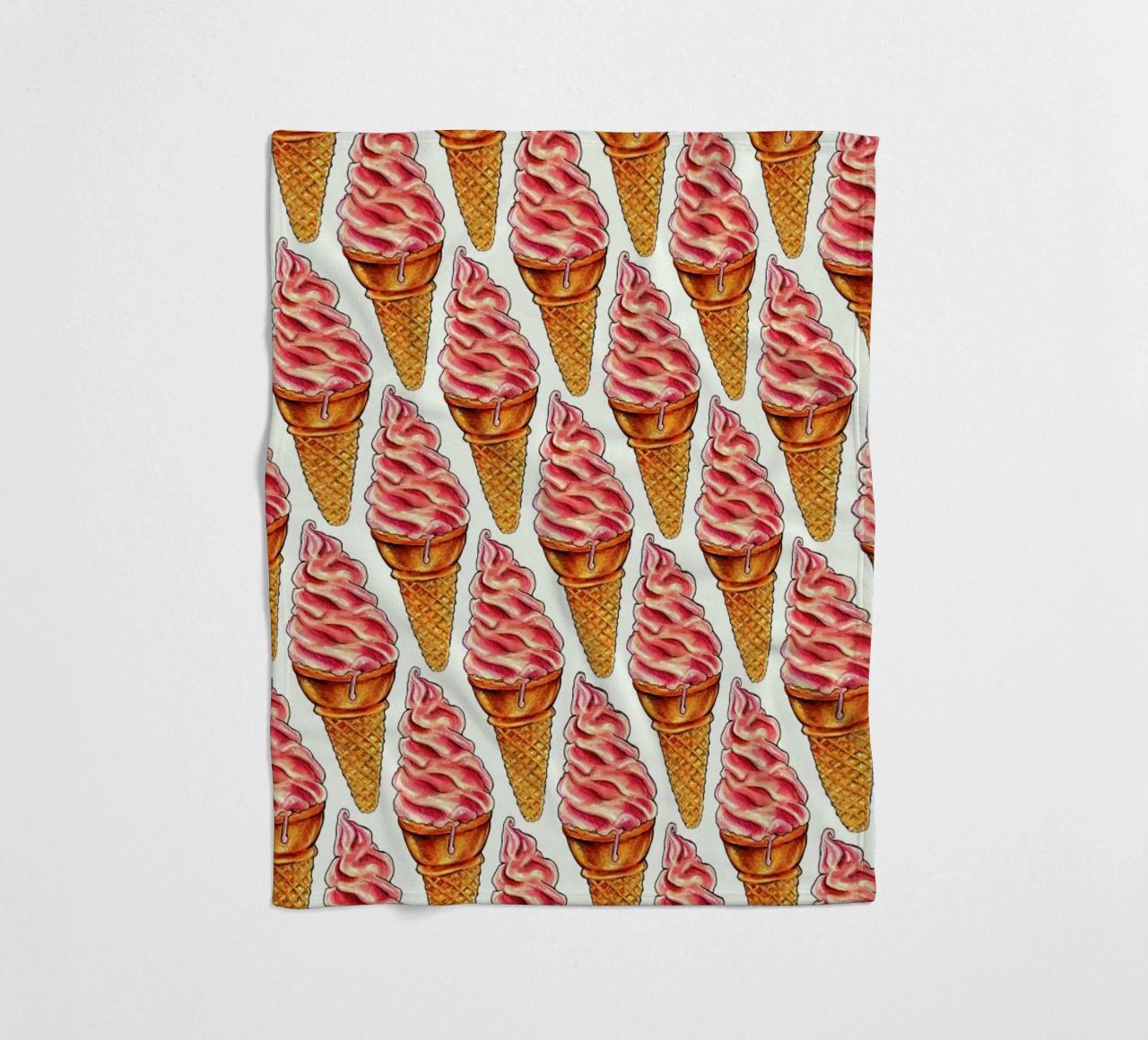 Strawberry Soft Serve Pattern coperta in pile da Kelly Gilleran