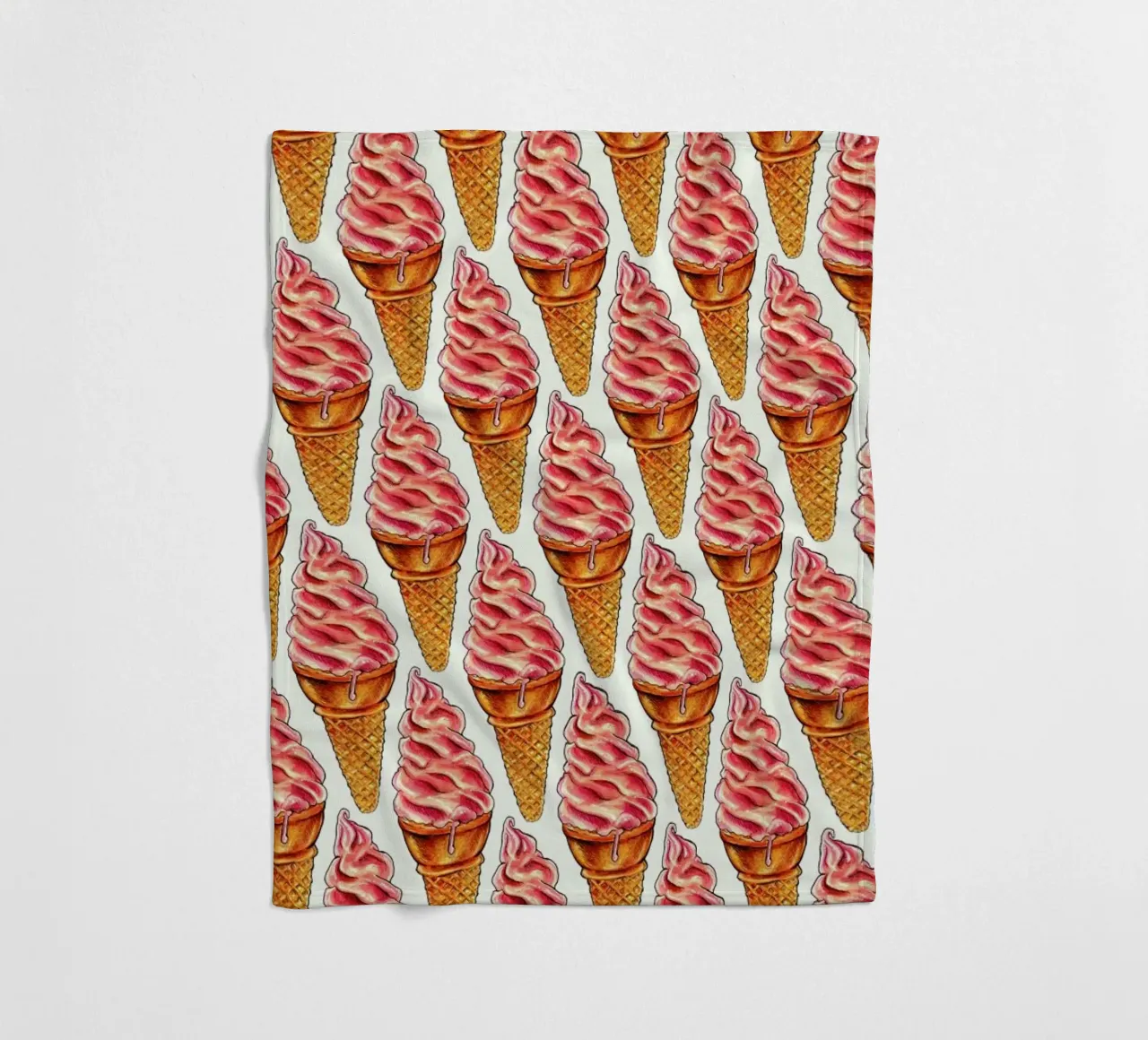 Strawberry Soft Serve Pattern Fleecedecke von Kelly Gilleran