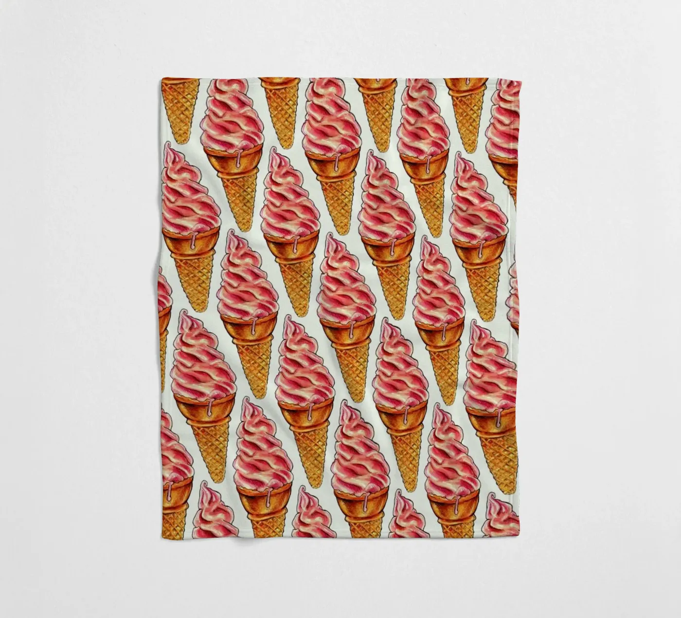Strawberry Soft Serve Pattern fleecedeken van Kelly Gilleran