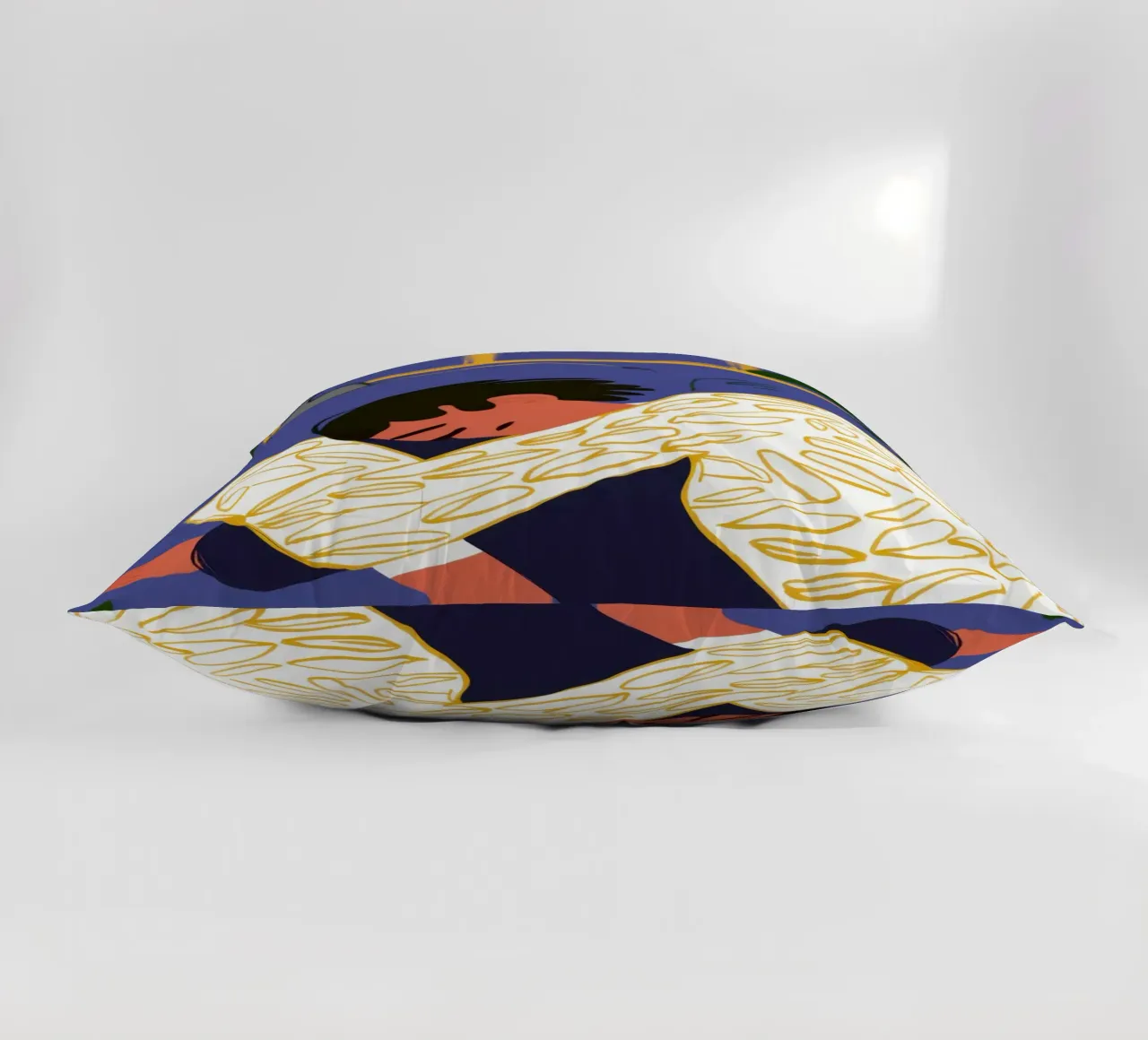 Solitary Floor Repose decorative cushion by Mossy Pigment