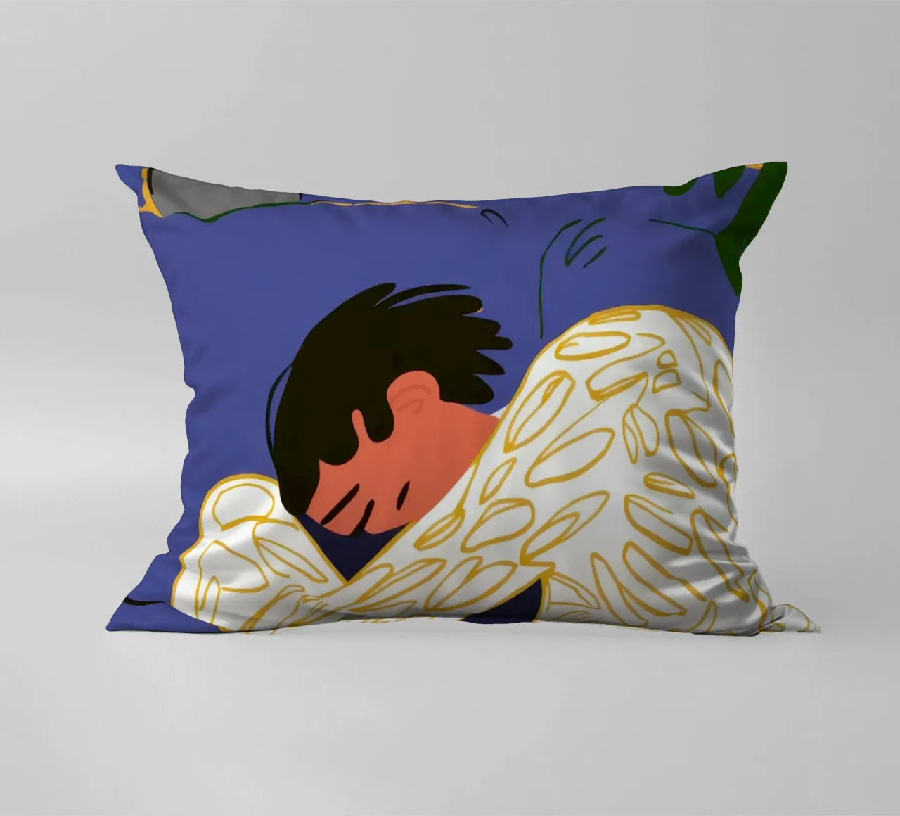 Solitary Floor Repose decorative cushion by Mossy Pigment
