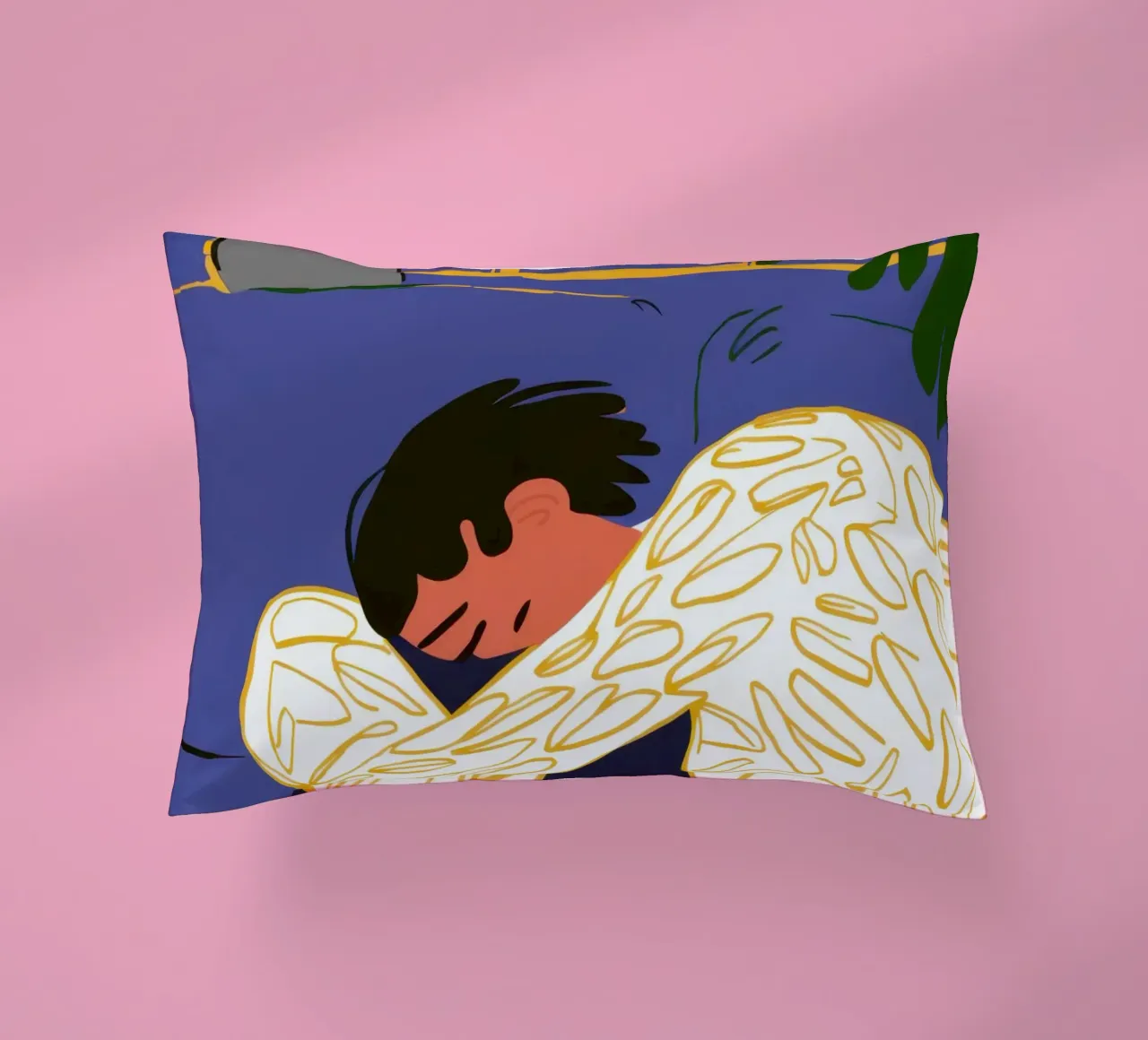Solitary Floor Repose decorative cushion by Mossy Pigment