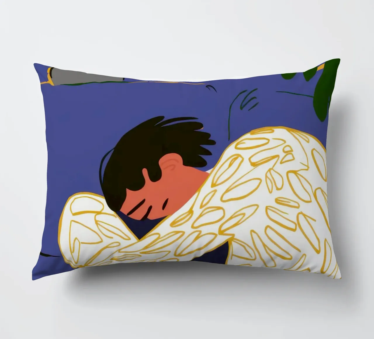 Solitary Floor Repose decorative cushion by Mossy Pigment