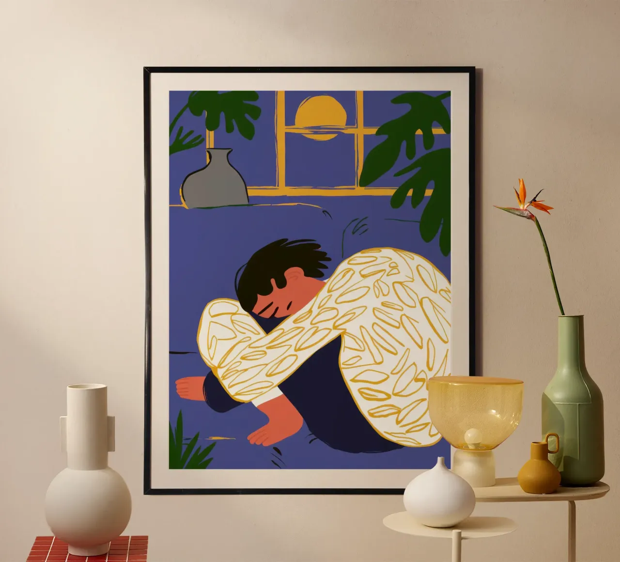 Solitary Floor Repose poster by Mossy Pigment