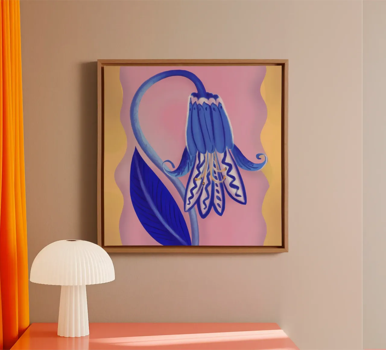 Fioritura di campanule elettriche tela con Cornice a cassetta da Reds Jays