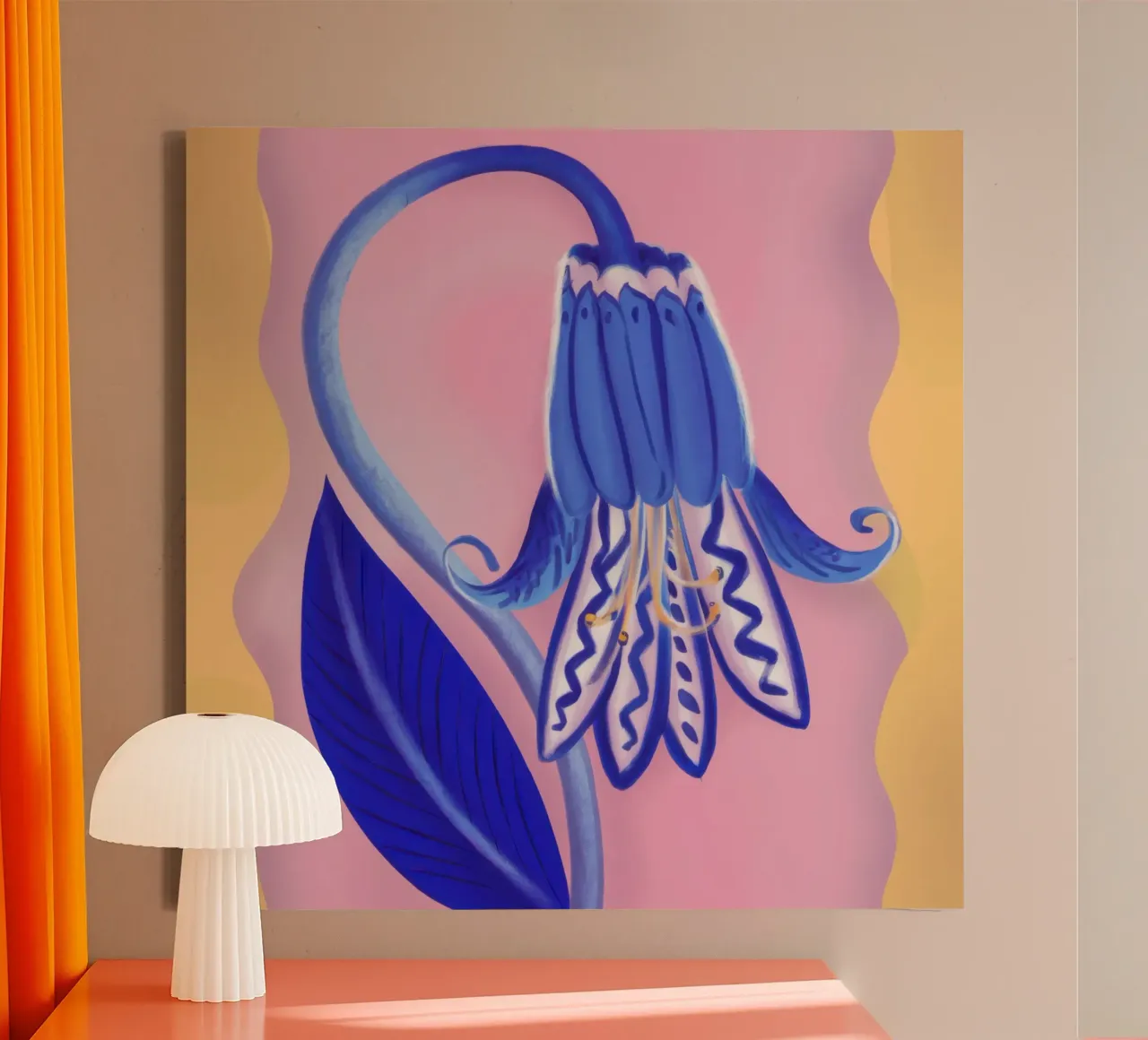 Fioritura di campanule elettriche tela con Cornice a cassetta da Reds Jays