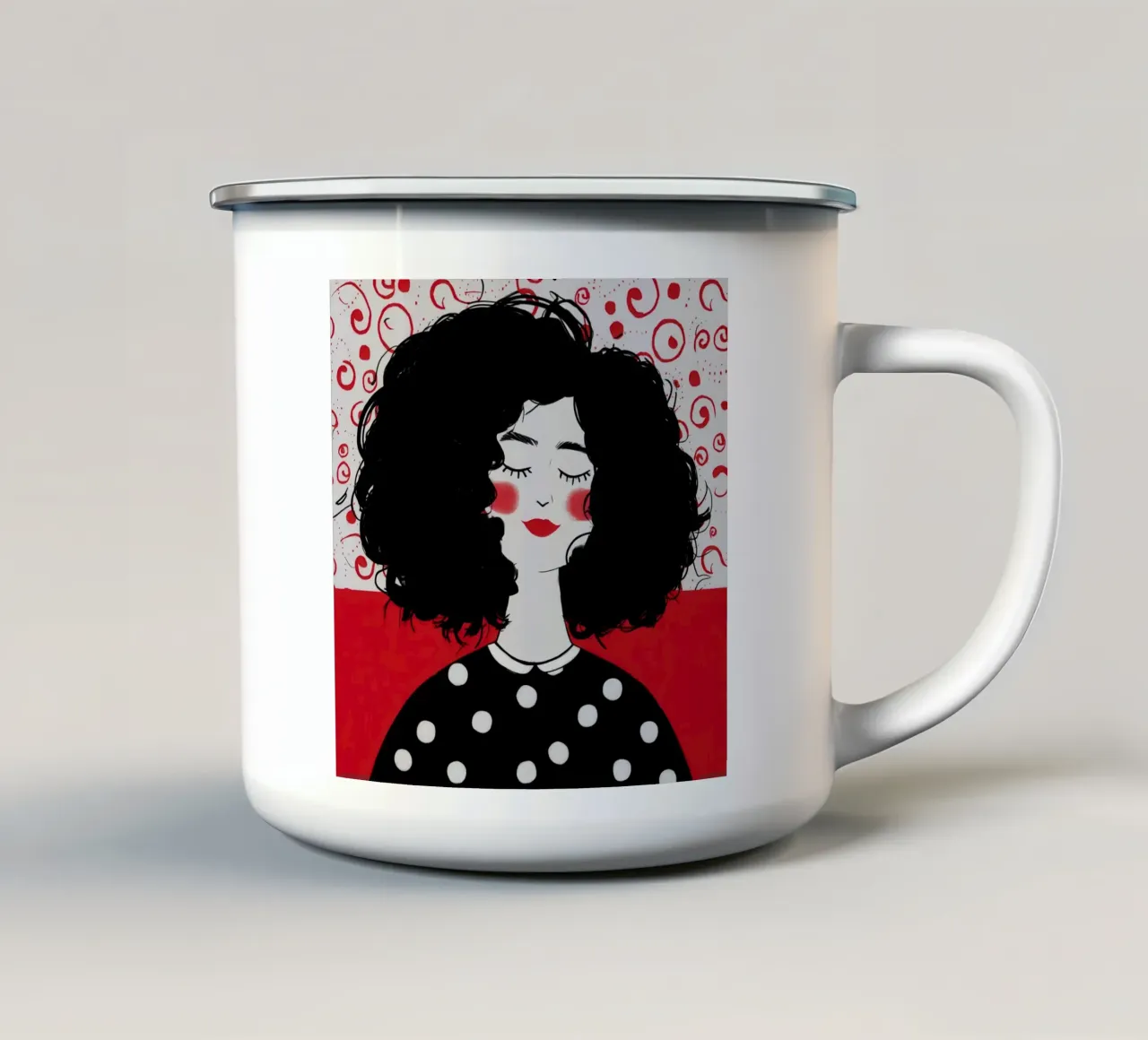 Nuvola dei sogni a pois tazza in smalto da Giant Foxs
