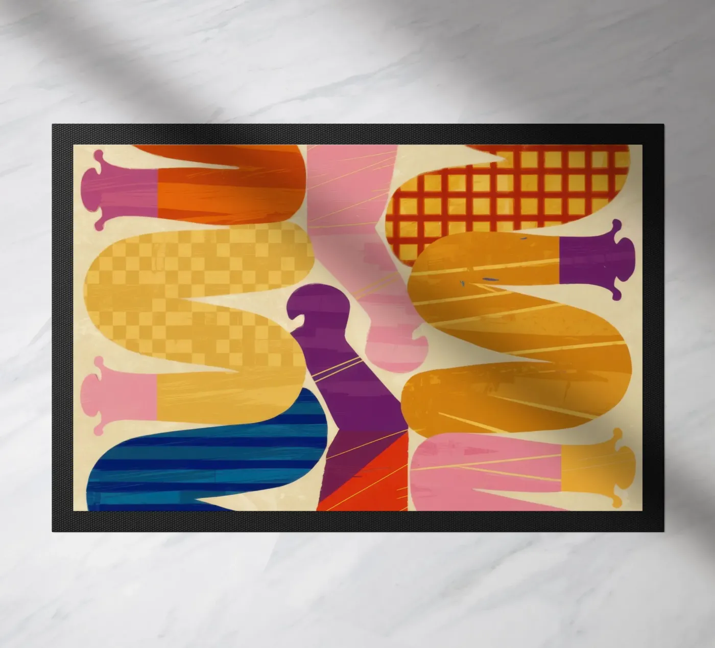 Intertwined Shape Symphony doormat by Monuments Fire