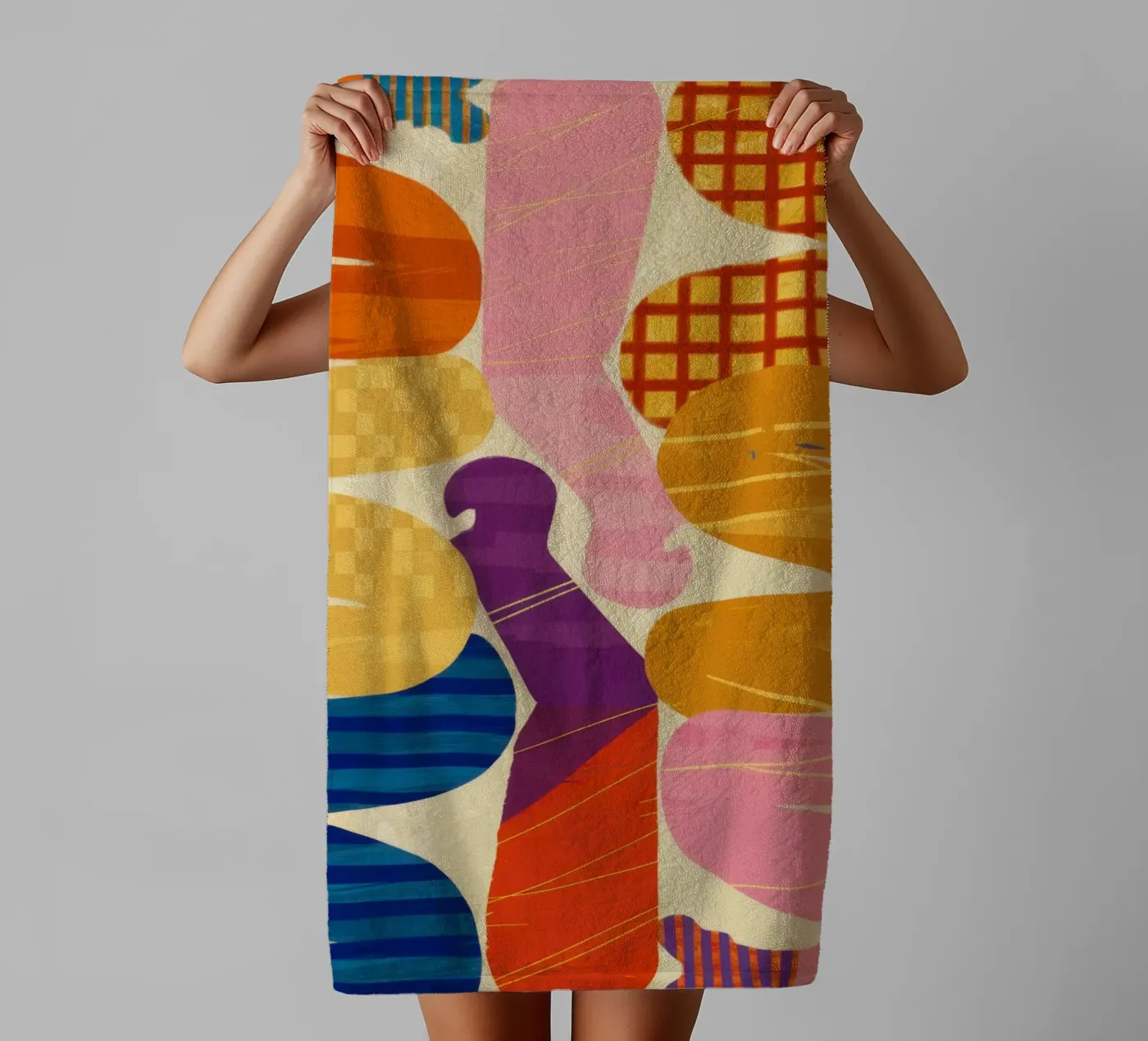 Intertwined Shape Symphony towel by Monuments Fire